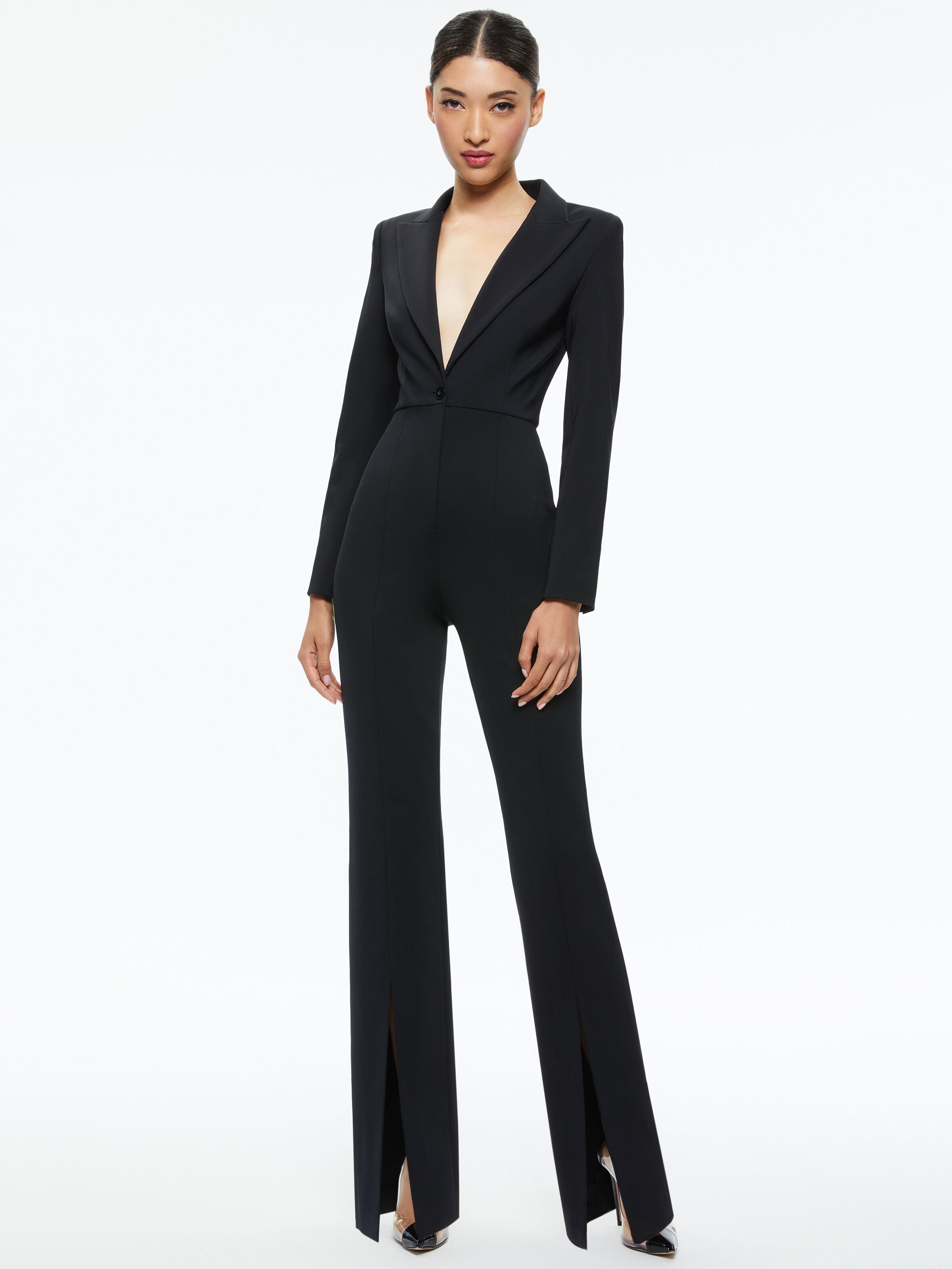 DONOVAN BLAZER FITTED JUMPSUIT-ALICE + OLIVIA