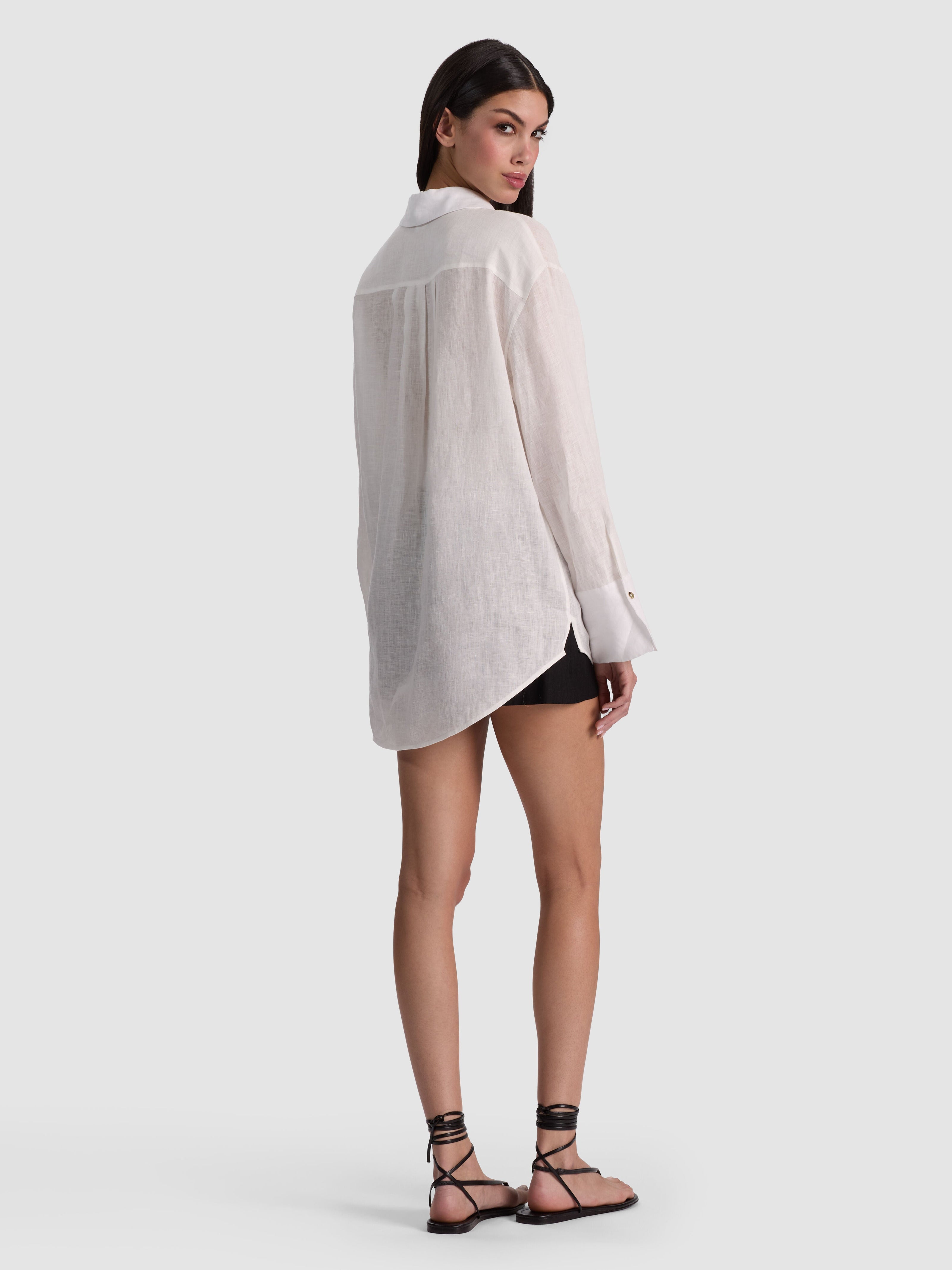 FINELY OVERSIZED UTILITY SHIRT-OFF WHITE-ALICE + OLIVIA