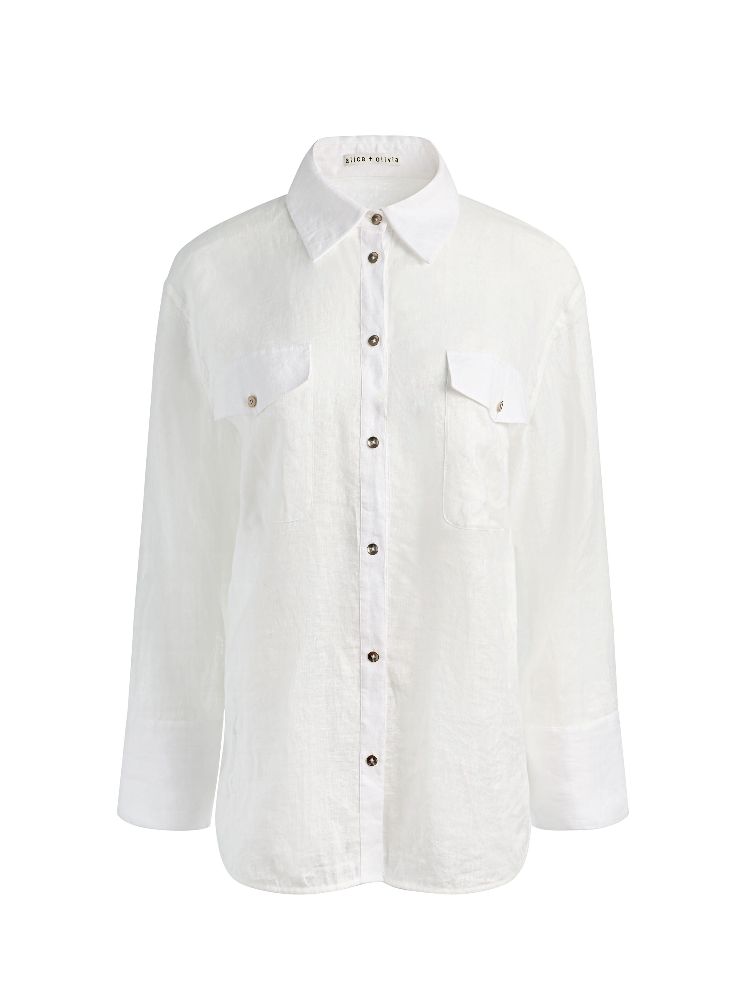 FINELY OVERSIZED UTILITY SHIRT-OFF WHITE-ALICE + OLIVIA