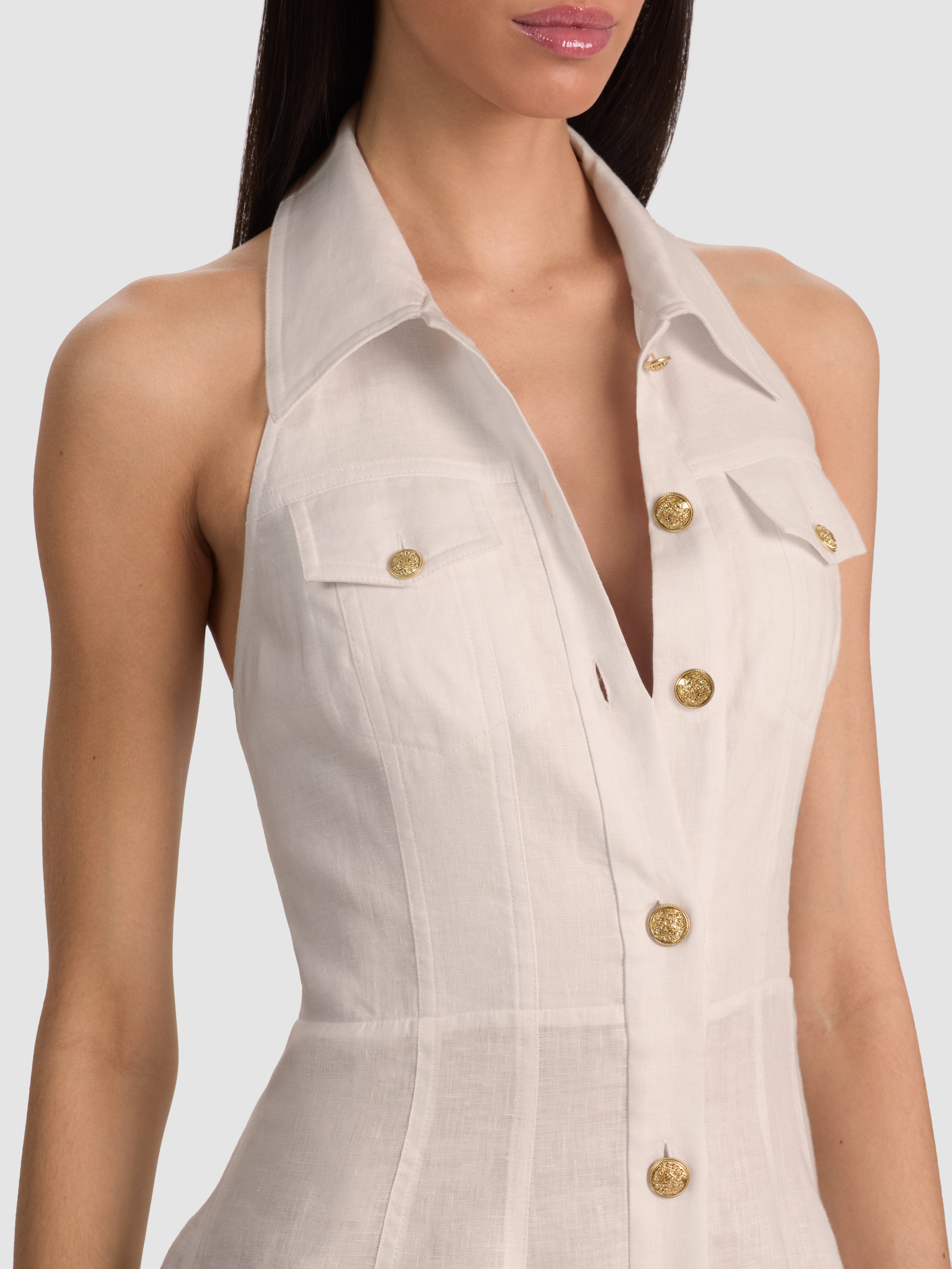 KENDALL LINEN MAXI DRESS-ALICE + OLIVIA