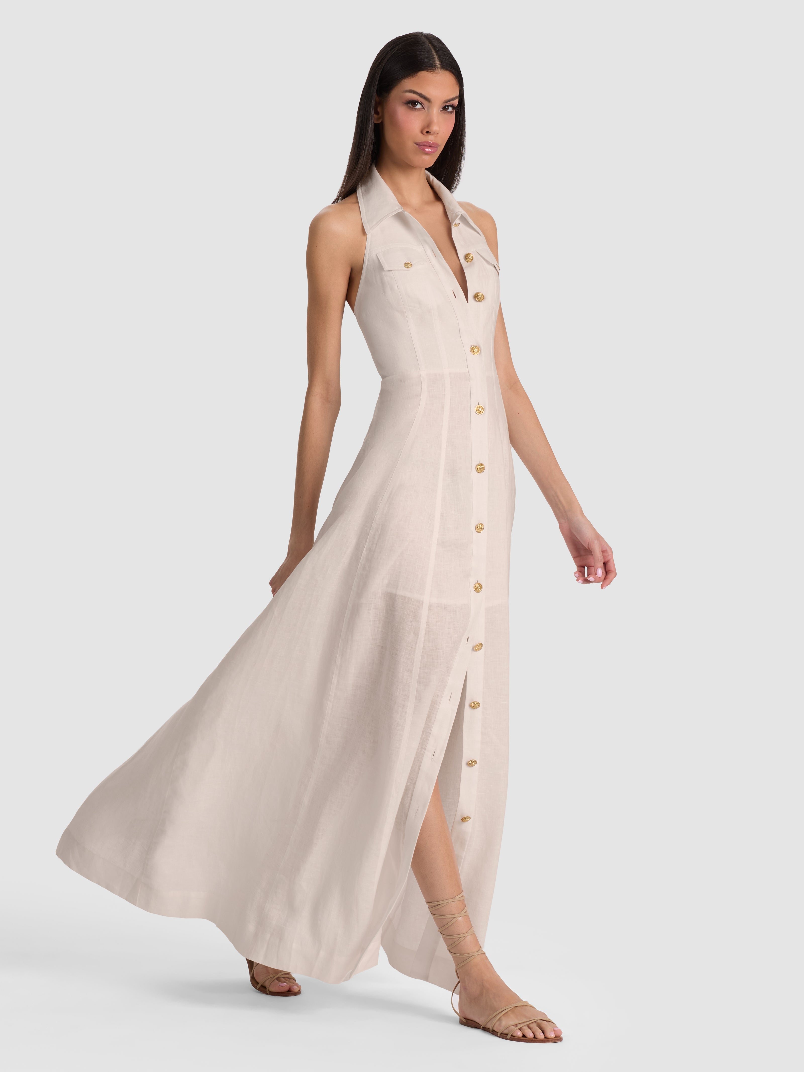 KENDALL LINEN MAXI DRESS-ALICE + OLIVIA