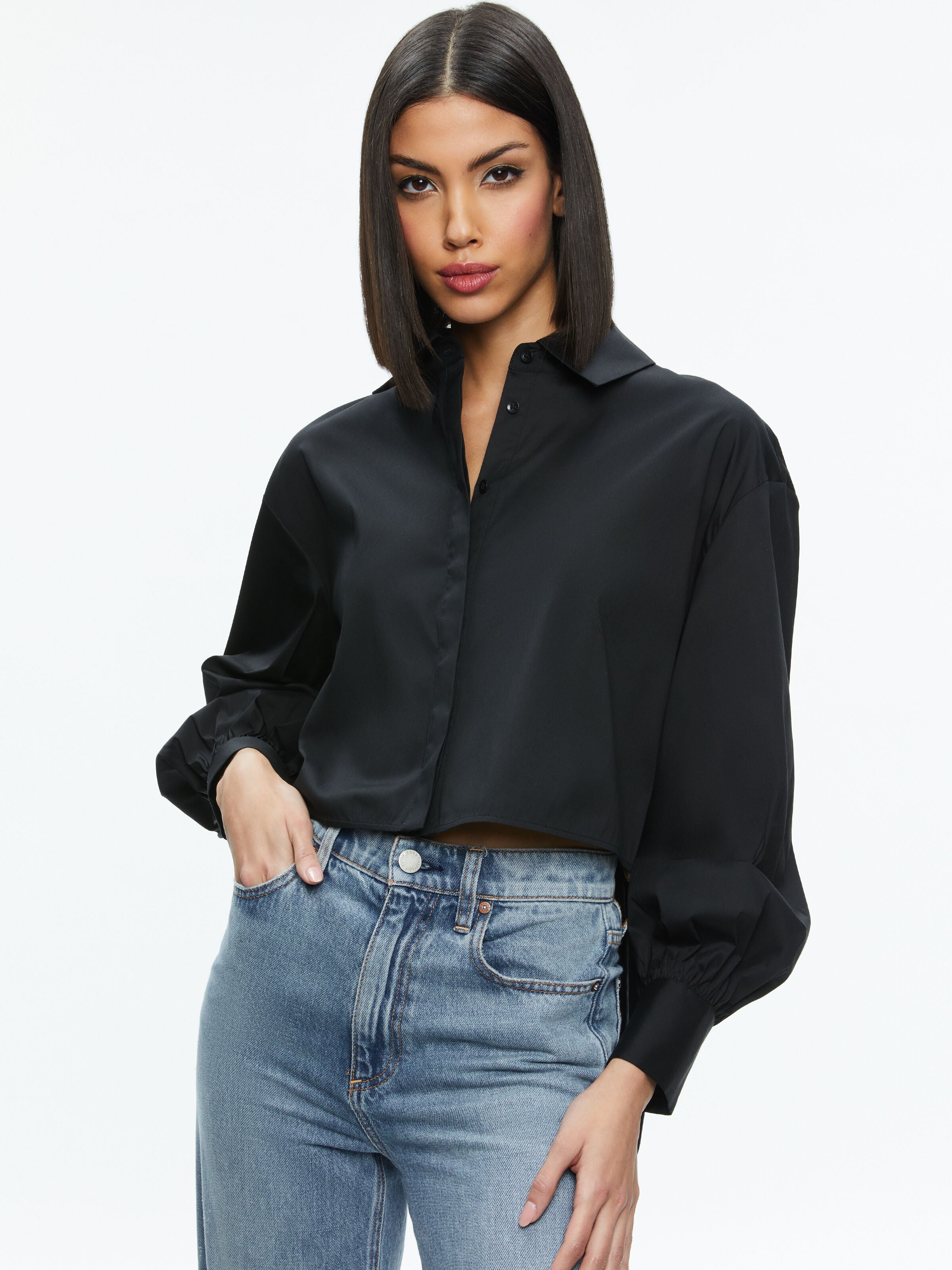 FINELY HIGH-LOW BLOUSE-ALICE + OLIVIA