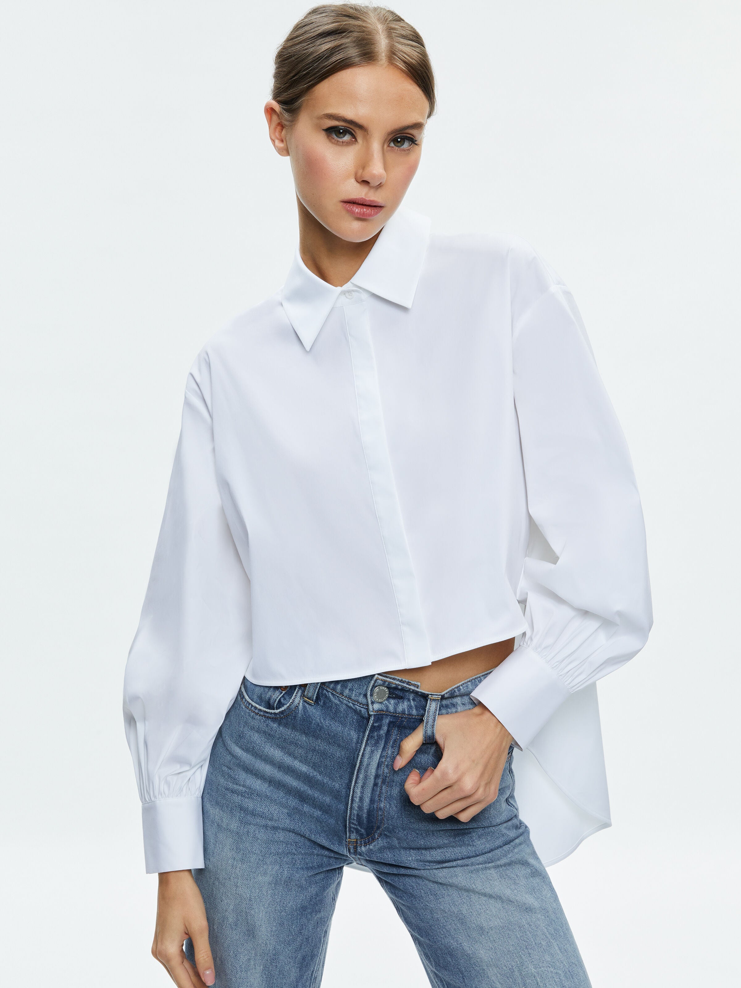 FINELY HIGH-LOW BLOUSE-ALICE + OLIVIA