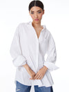 FINELY OVERSIZED BUTTON DOWN SHIRT-Black-ALICE + OLIVIA