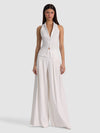 FREYA BUTTON DOWN HALTER TOP-ALICE + OLIVIA