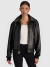 COLLINS DOUBLE LAYER LEATHER JACKET-ALICE + OLIVIA