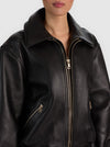 COLLINS DOUBLE LAYER LEATHER JACKET-ALICE + OLIVIA