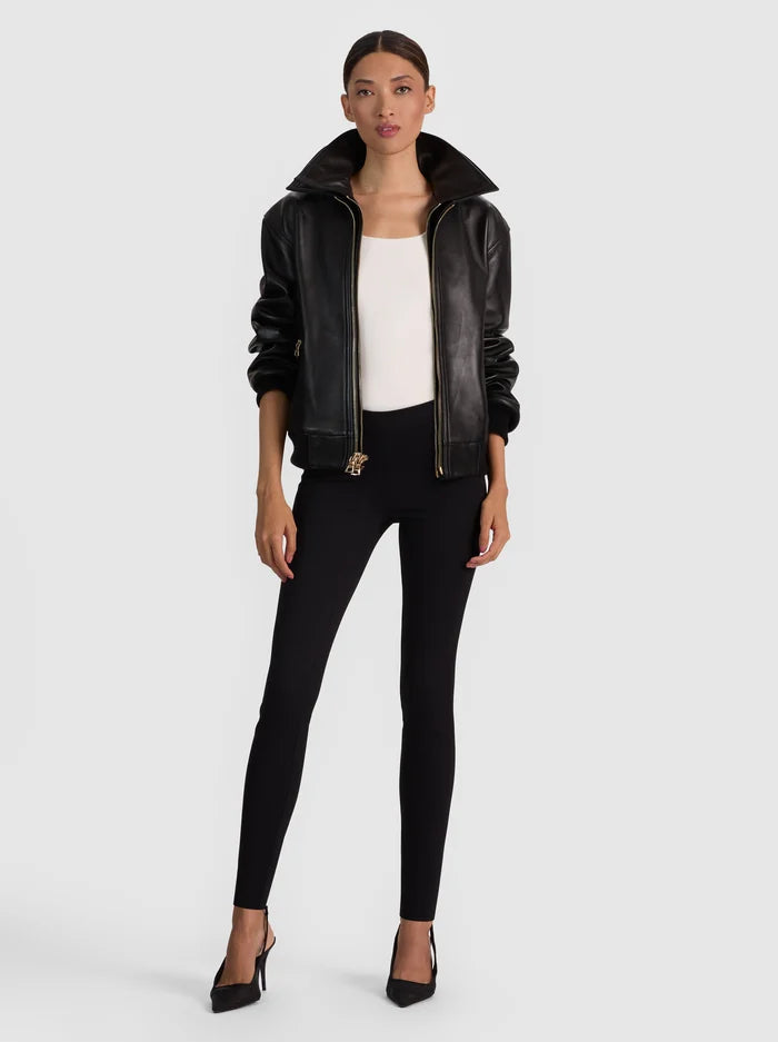 COLLINS DOUBLE LAYER LEATHER JACKET-ALICE + OLIVIA