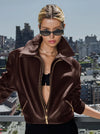 COLLINS DOUBLE LAYER LEATHER JACKET-DARK CHOCOLATE-ALICE + OLIVIA
