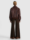 COLLINS DOUBLE LAYER LEATHER JACKET-DARK CHOCOLATE-ALICE + OLIVIA