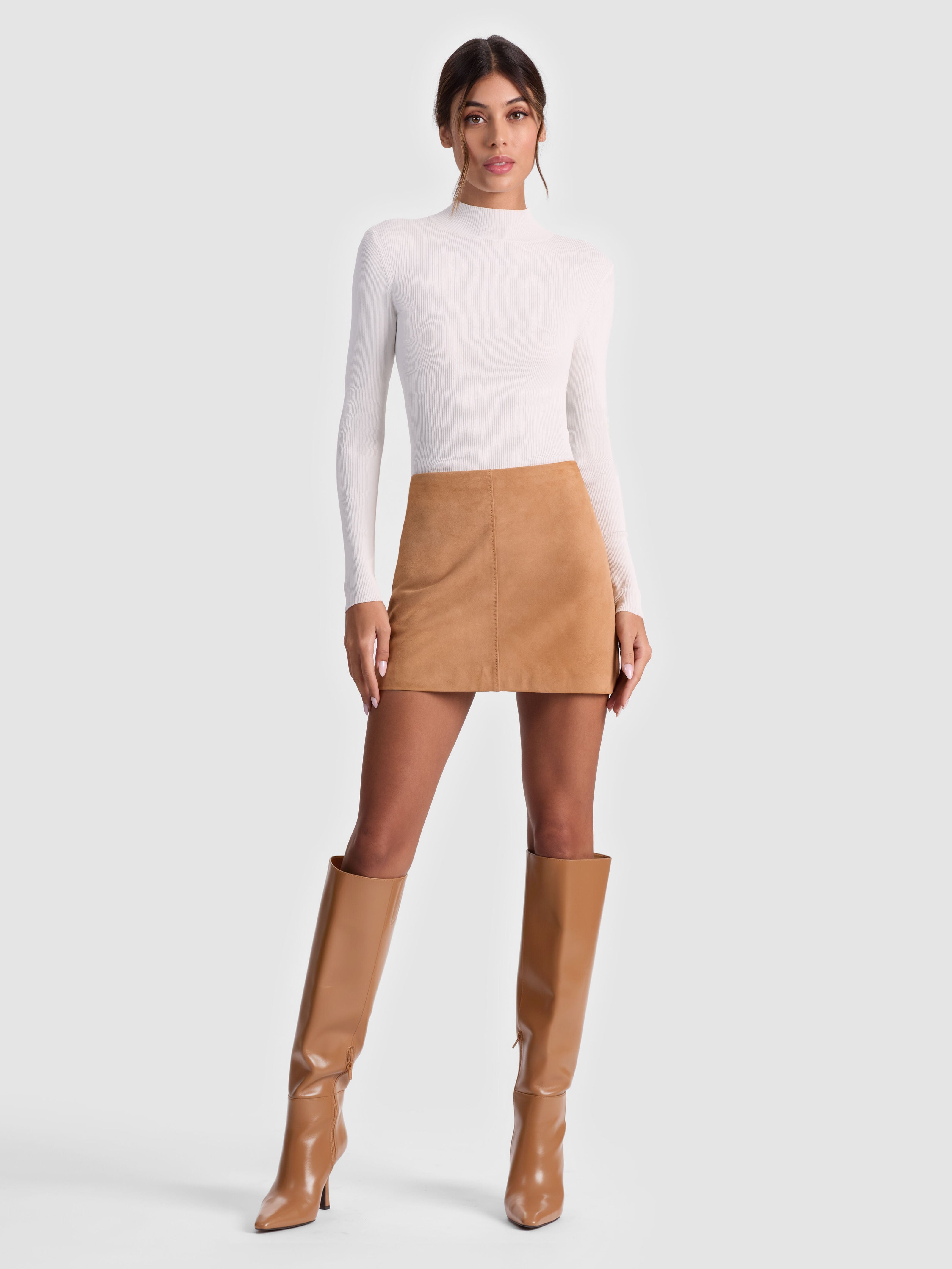 RILEY SUEDE MINI SKIRT-ALICE + OLIVIA