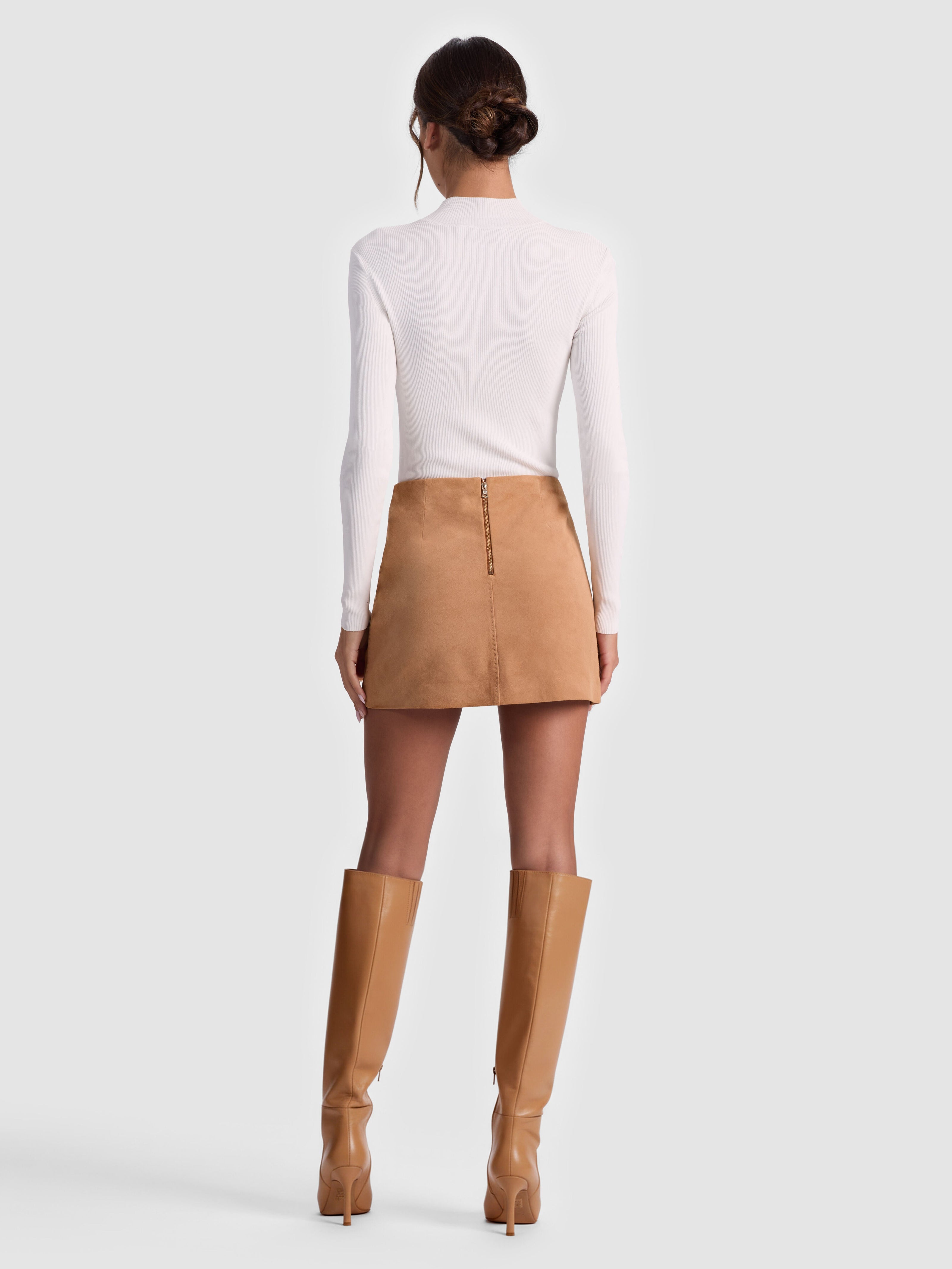 RILEY SUEDE MINI SKIRT-ALICE + OLIVIA