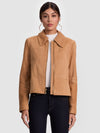 LOGAN SUEDE ZIP FT SHORT COAT-ALICE + OLIVIA