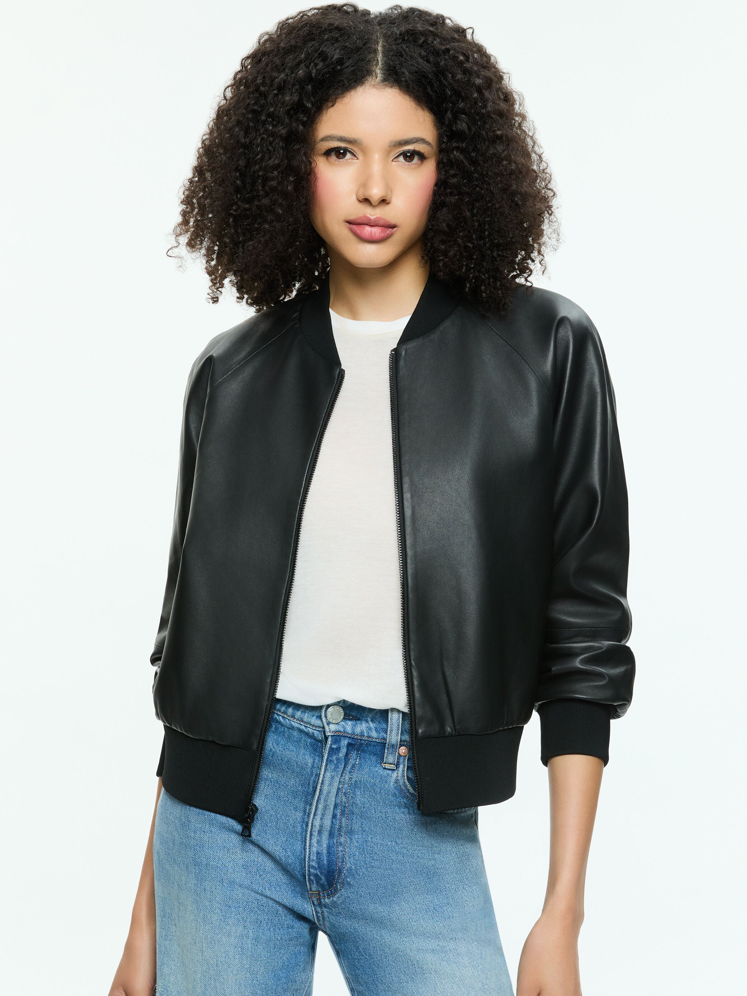 FELISA LEATHER BOMBER-ALICE + OLIVIA