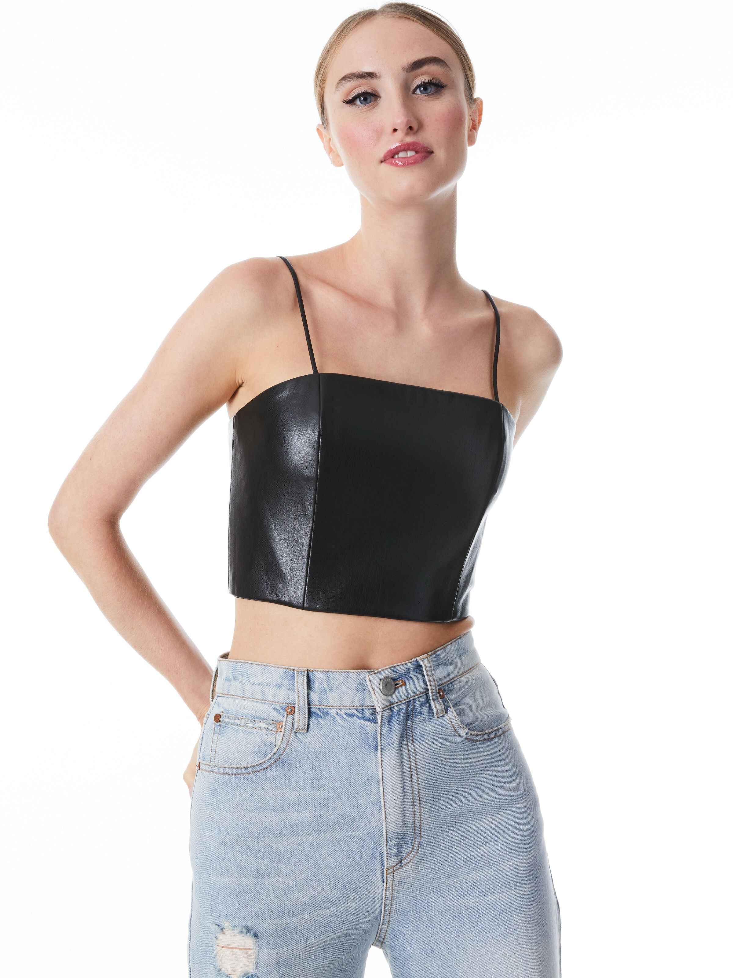PEARLE VEGAN BUSTIER-ALICE + OLIVIA