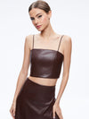 PEARLE VEGAN LEATHER BUSTIER TOP-ALICE + OLIVIA