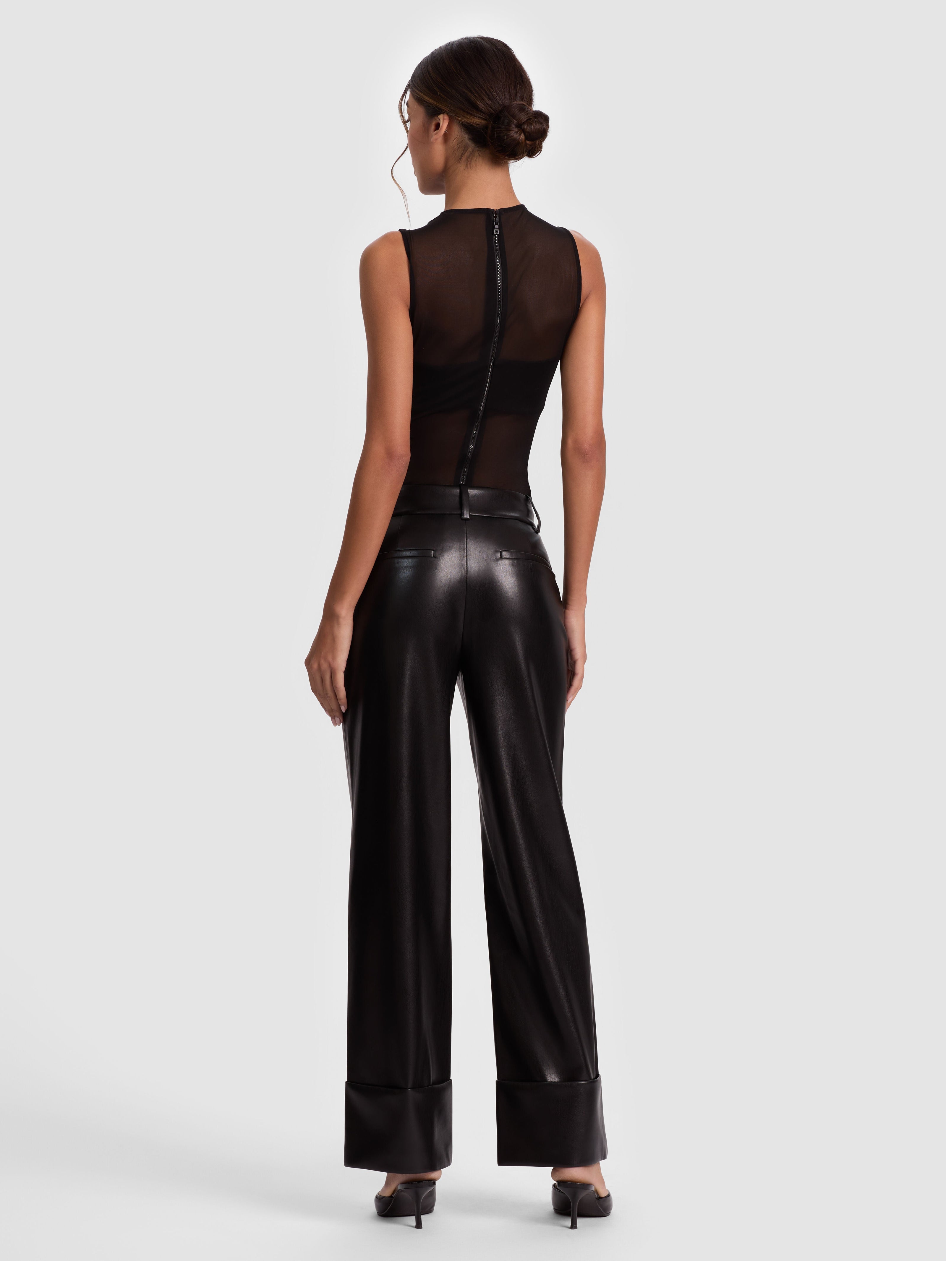 ALEXANDER VEGAN ANKLE PANT-Black-ALICE + OLIVIA