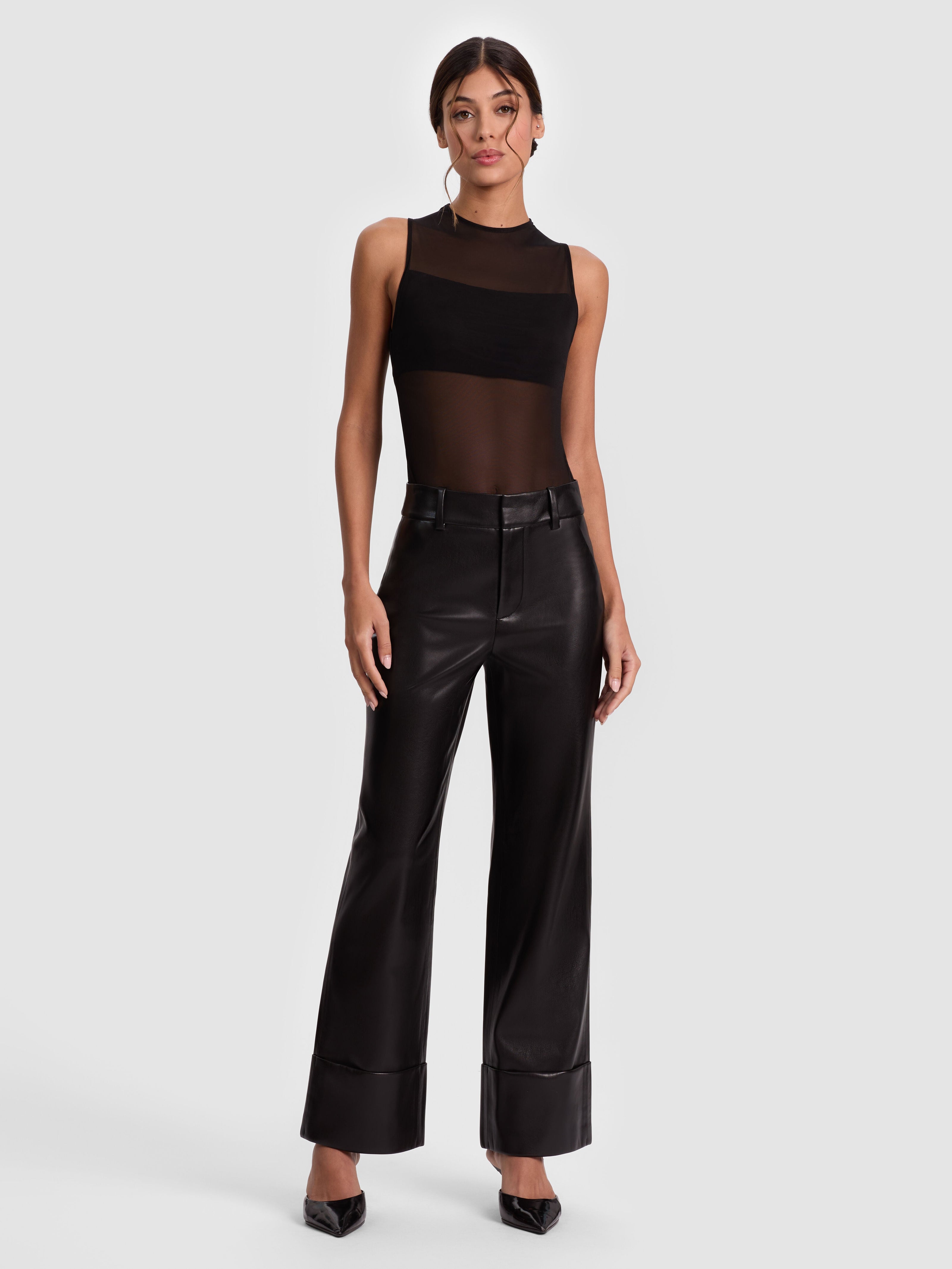 ALEXANDER VEGAN ANKLE PANT-Black-ALICE + OLIVIA