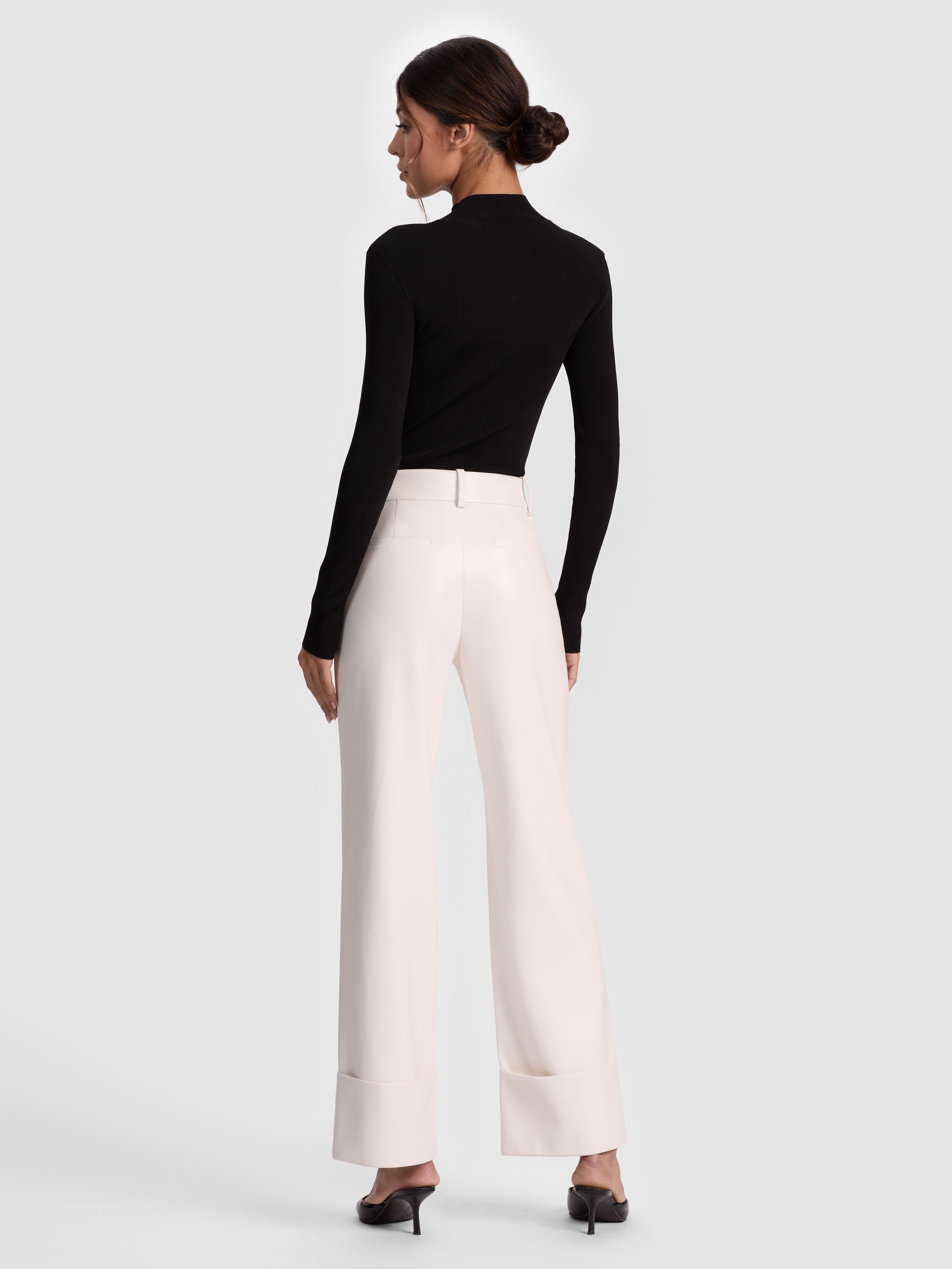 ALEXANDER VEGAN ANKLE PANT-OFF WHITE-ALICE + OLIVIA