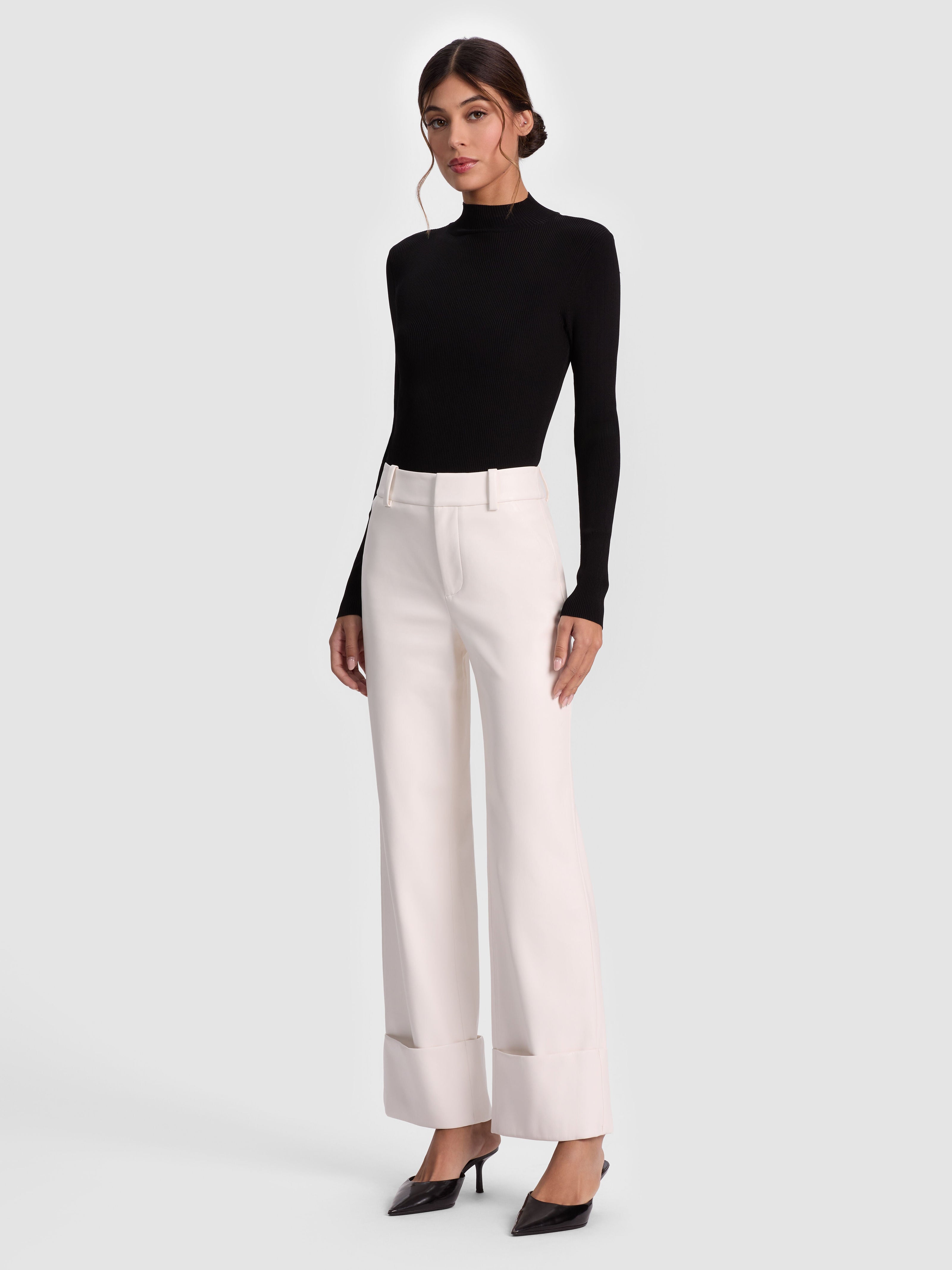 ALEXANDER VEGAN ANKLE PANT-OFF WHITE-ALICE + OLIVIA