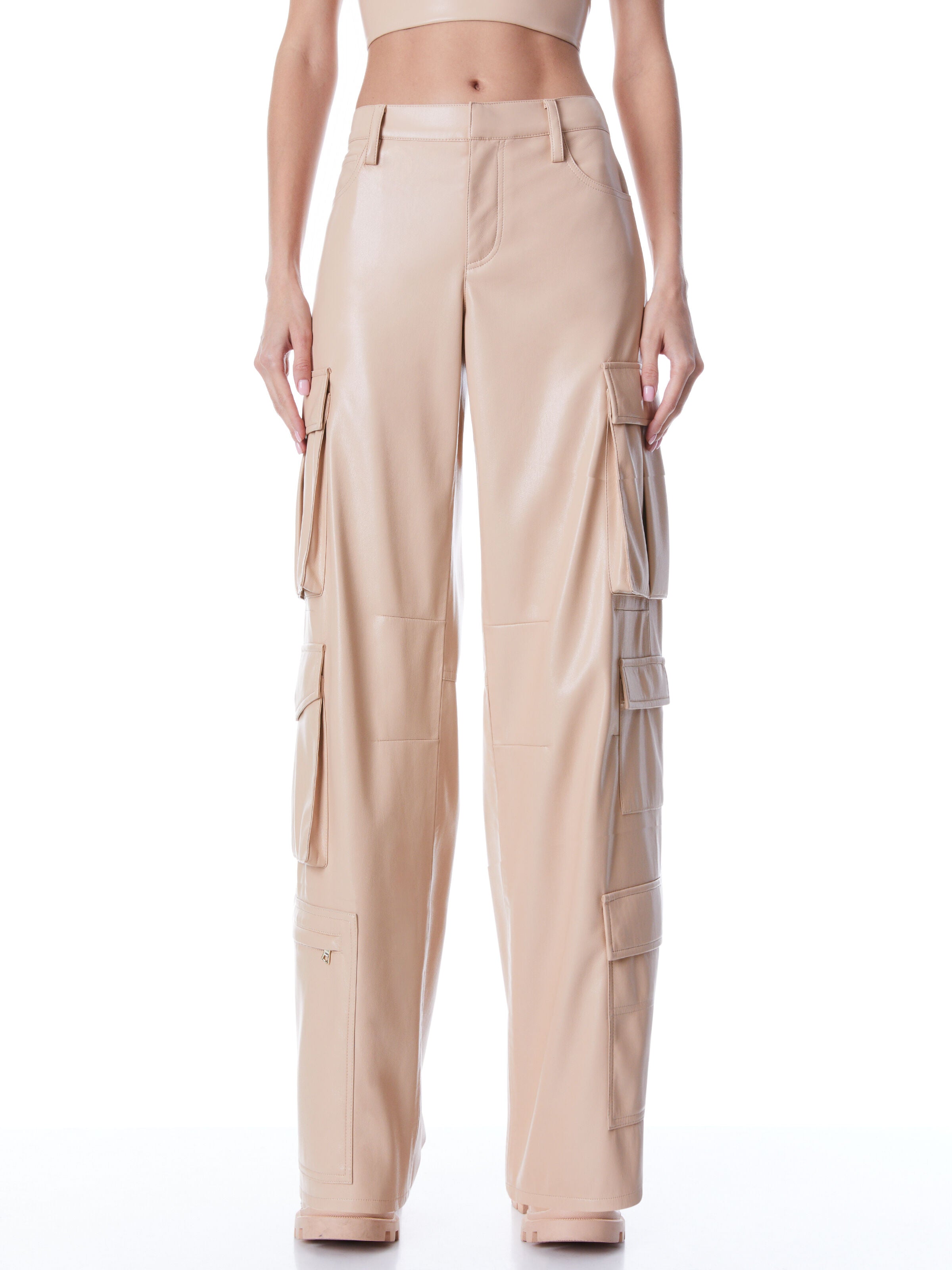 LUIS VEGAN LEATHER CARGO PANT-ALICE + OLIVIA