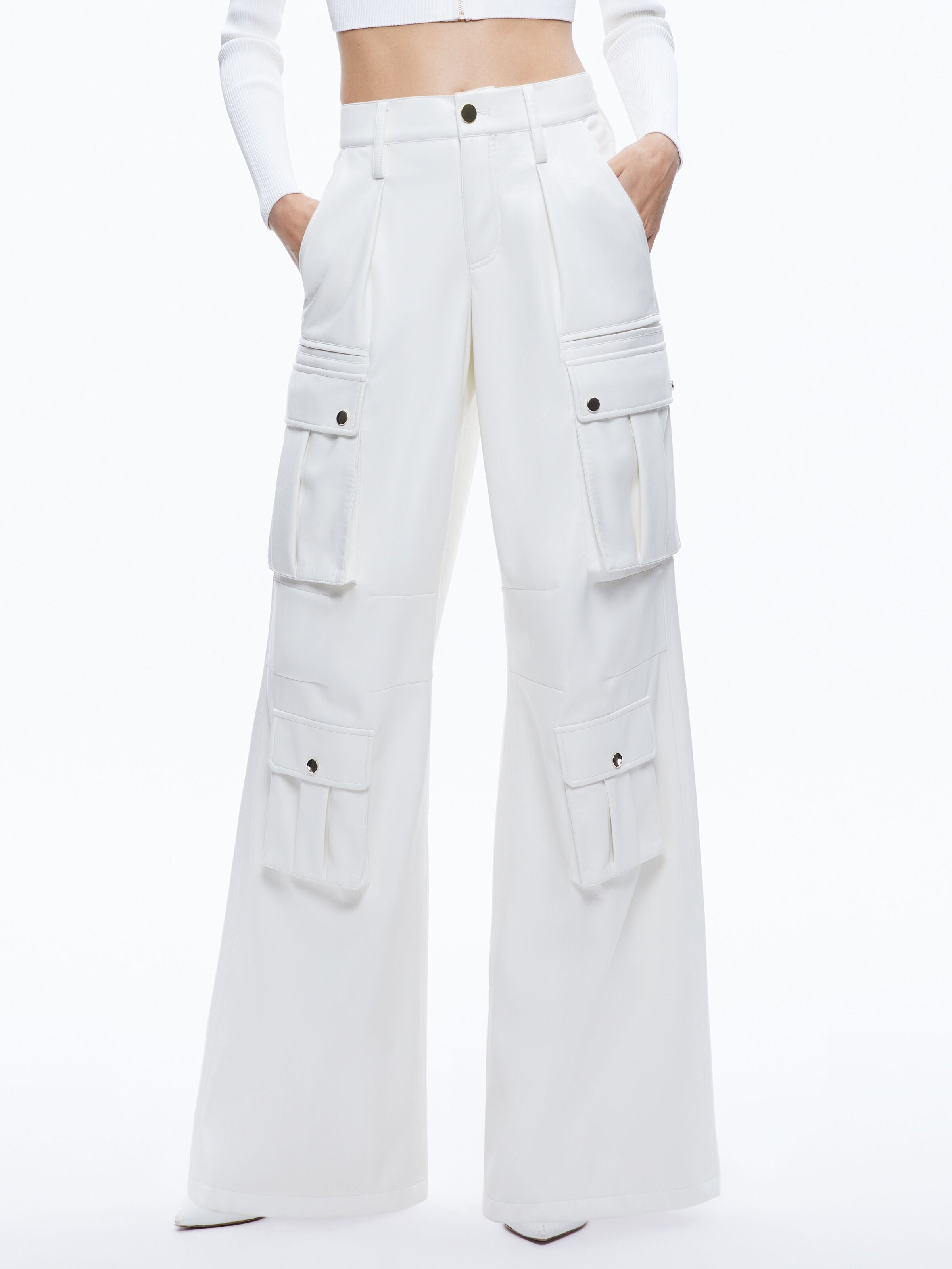 JOETTE VEGAN LEATHER CARGO PANT-ALICE + OLIVIA