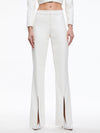 WALKER SLIM VEGAN LEATHER FRONT SLIT PANTS-ALICE + OLIVIA