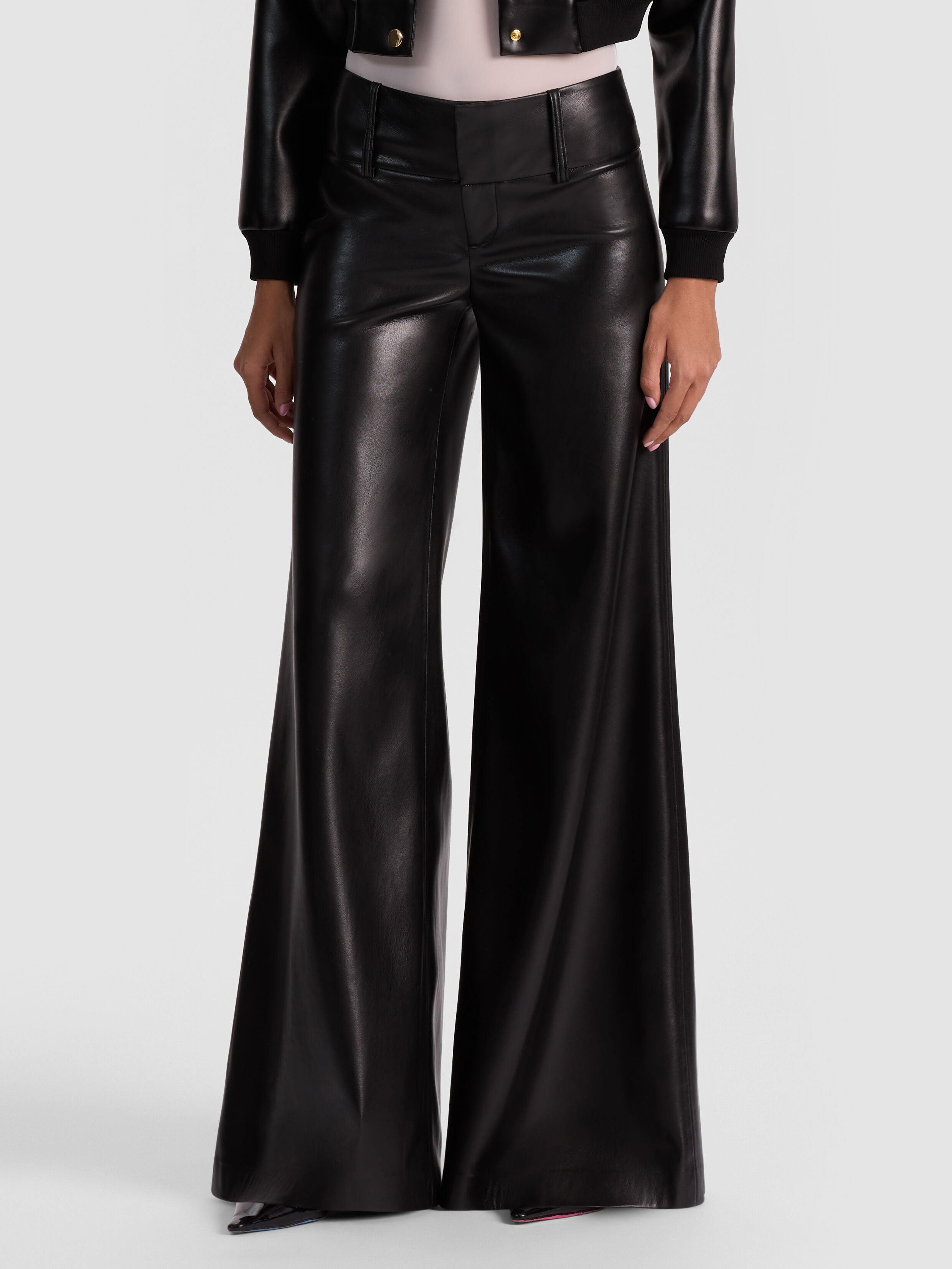 OLIVIA VEGAN WIDE LEG PANT-ALICE + OLIVIA