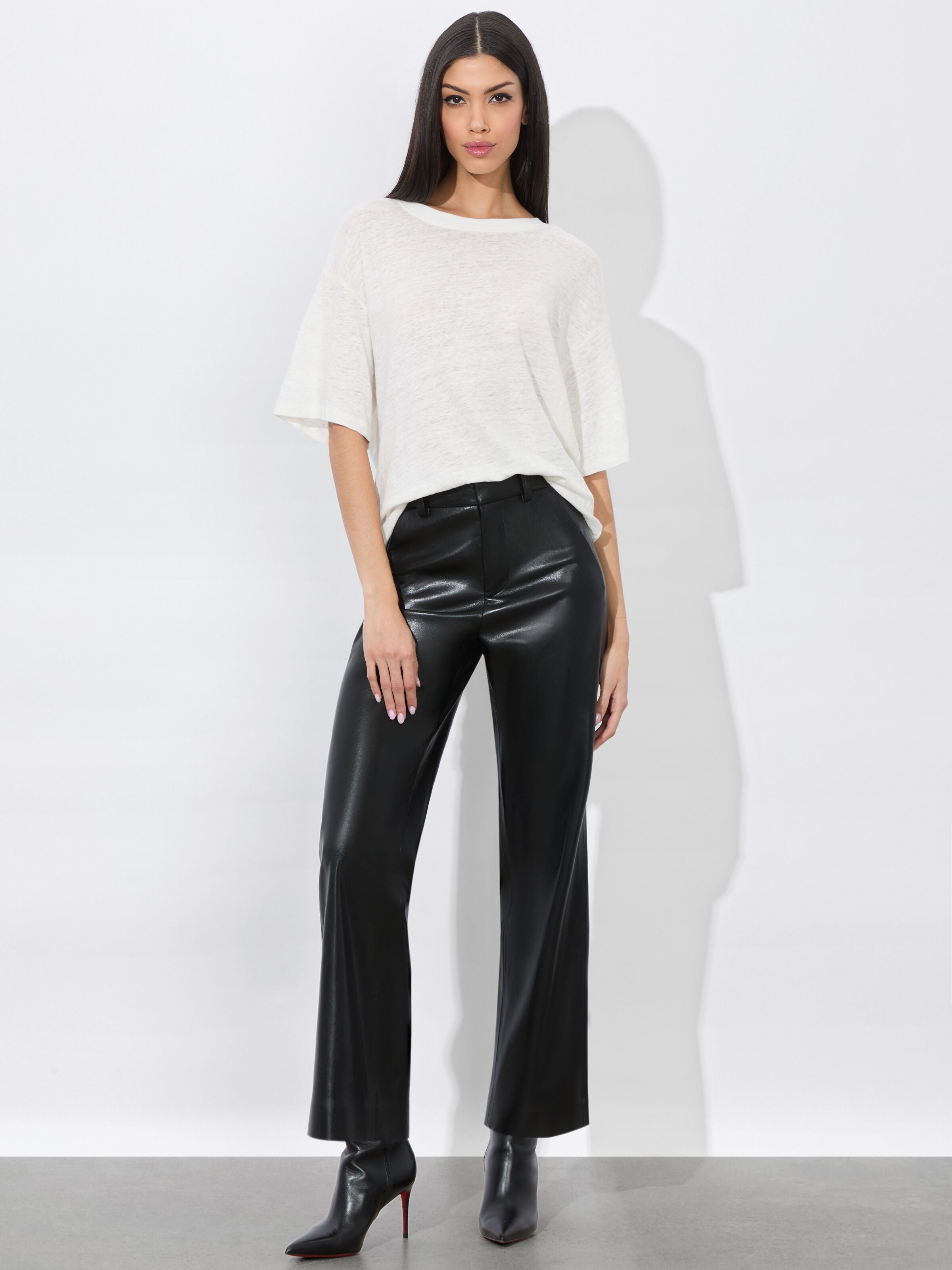 ALEXANDER VEGAN ANKLE PANT-Black-ALICE + OLIVIA