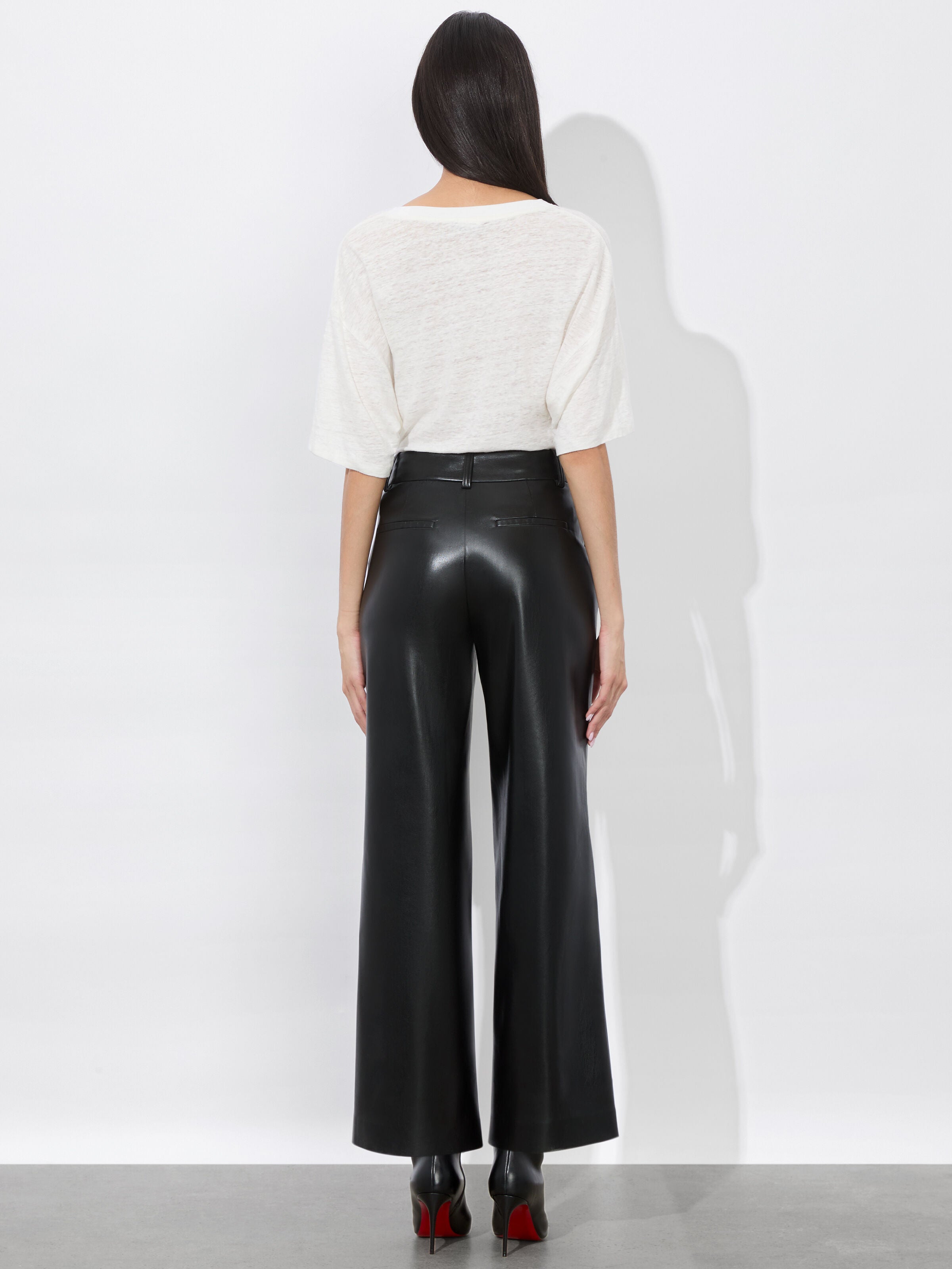 ALEXANDER VEGAN ANKLE PANT-Black-ALICE + OLIVIA