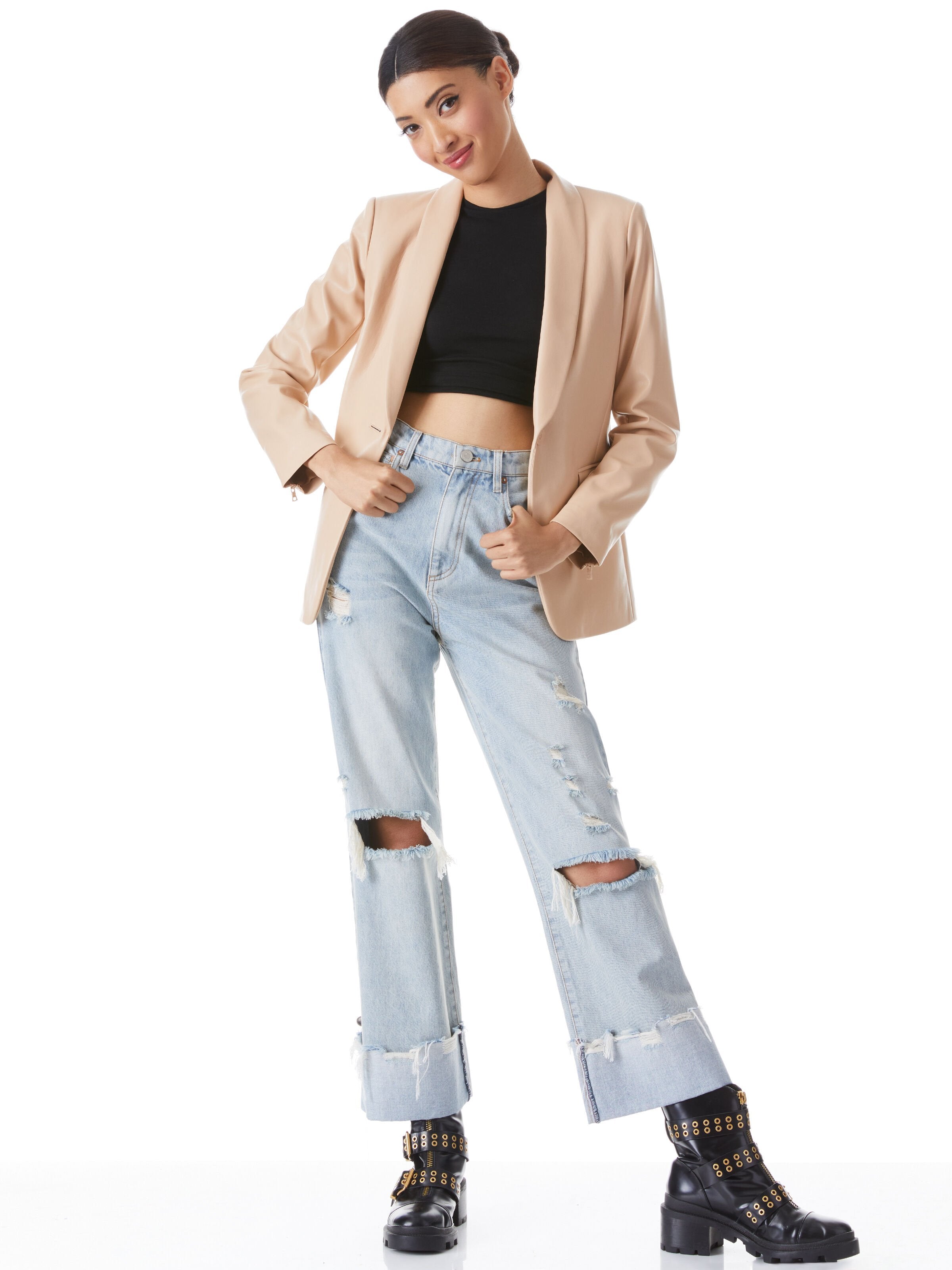 CARTER VEGAN MINI SKIRT-ALICE + OLIVIA