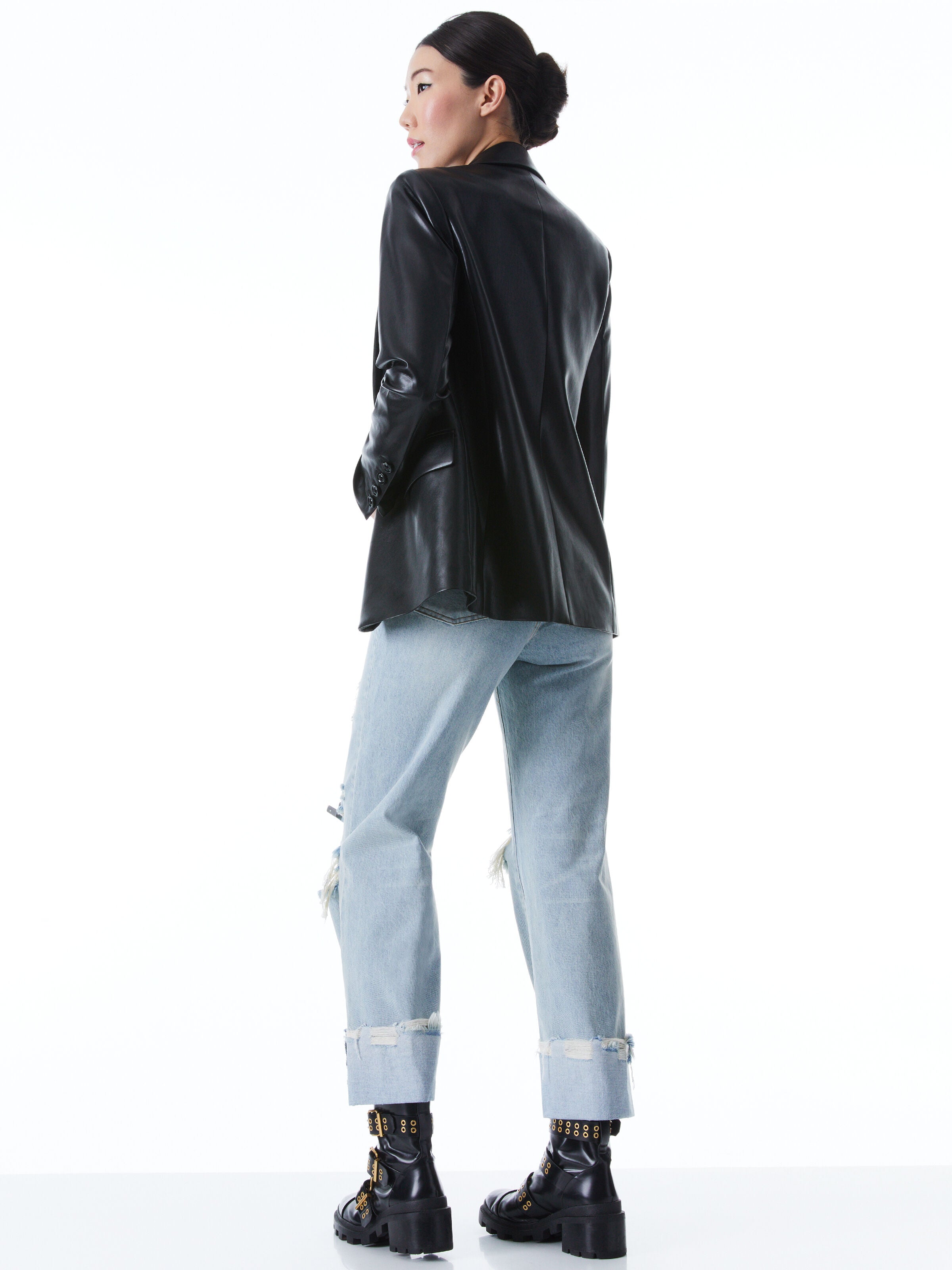 DENNY VEGAN BLAZER-ALICE + OLIVIA