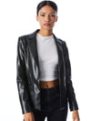 MYA VEGAN LEATHER NOTCH COLLAR BLAZER-Black-ALICE + OLIVIA