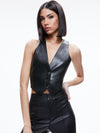 DONNA VEGAN LEATHER VEST-ALICE + OLIVIA
