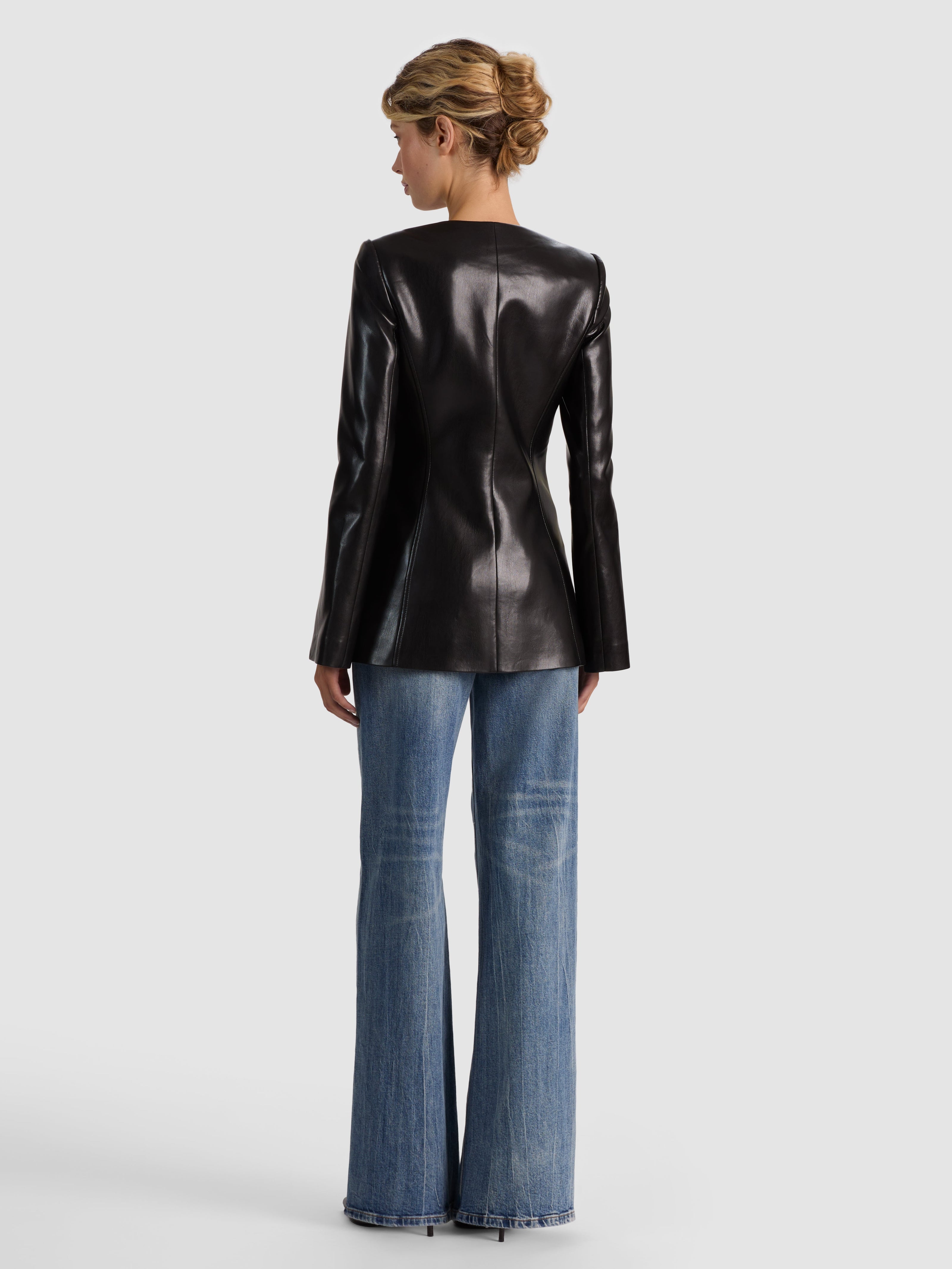 VENITA VEGAN COLLARLESS BLAZER-ALICE + OLIVIA