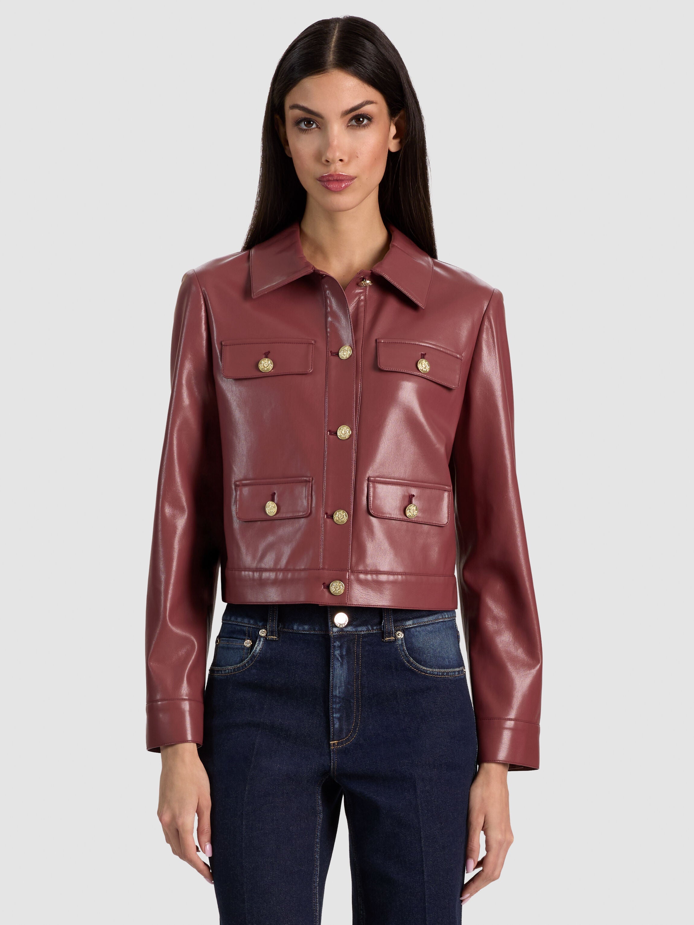 ALEX VEGAN CROPPED JACKET-ALICE + OLIVIA