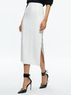 MAEVE VEGAN MIDI SKIRT-Black-ALICE + OLIVIA