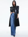 FIERRO VEGAN LEATHER LONG BLAZER-ALICE + OLIVIA