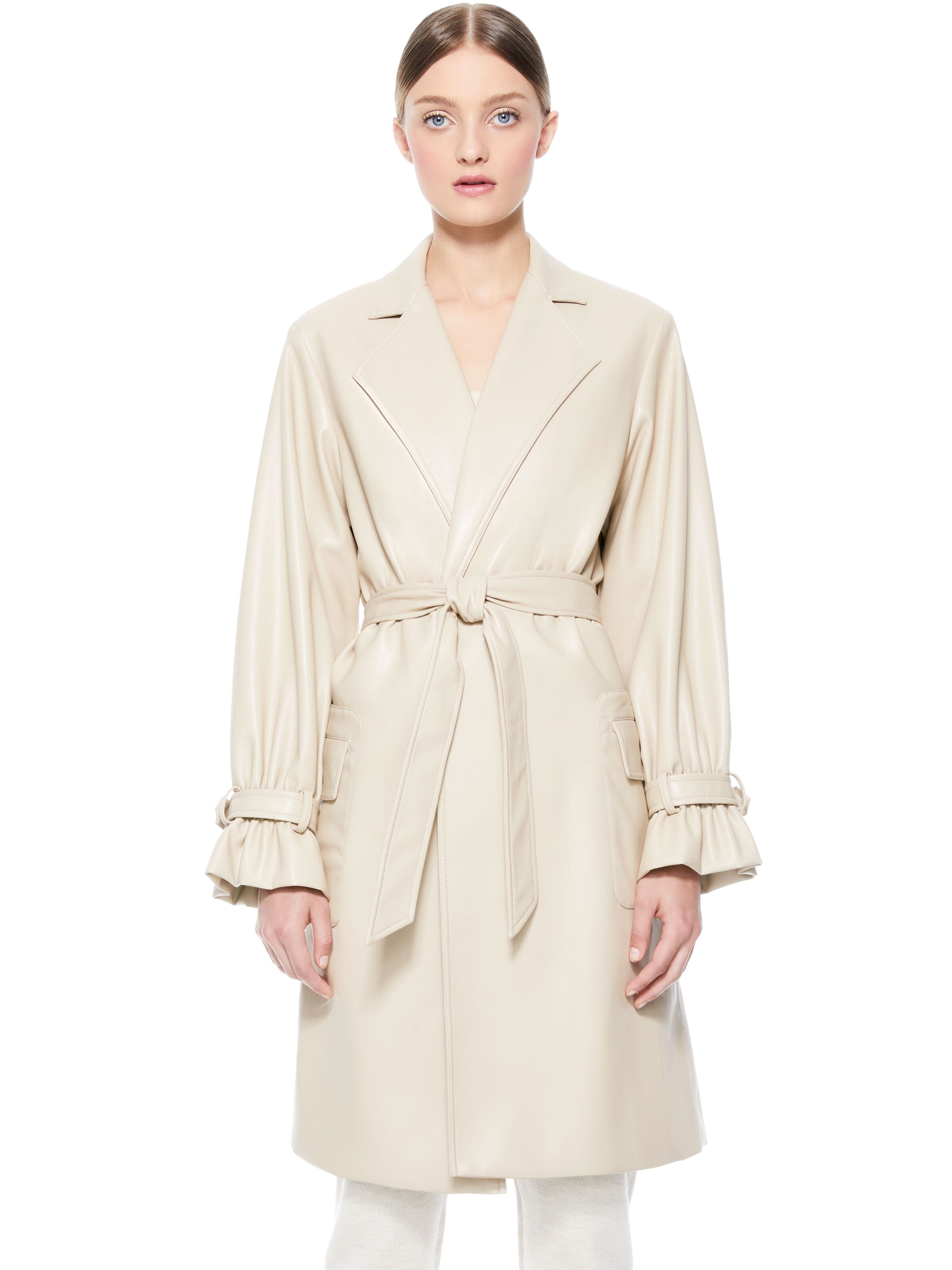 GITANA VEGAN LEATHER TRENCH COAT-ALICE + OLIVIA