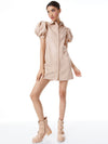 JEM VEGAN LEATHER PUFF SLEEVE SHIRT DRESS-ALICE + OLIVIA