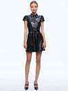 CAROLYN VEGAN LEATHER SHIRT DRESS-ALICE + OLIVIA
