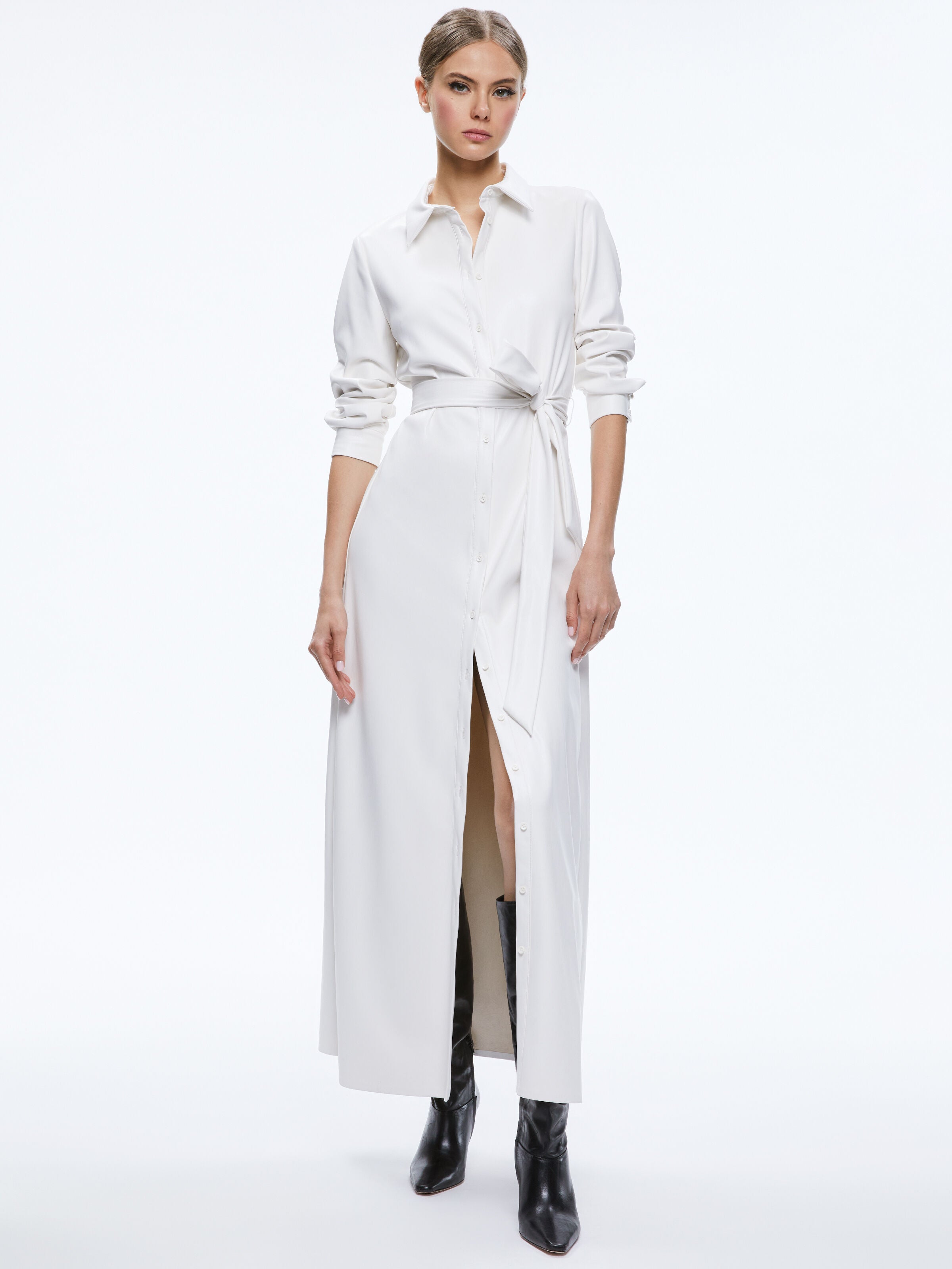 CHASSIDY VEGAN DRESS-Black-ALICE + OLIVIA