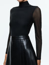 CHARA VEGAN MINI DRESS-Black-ALICE + OLIVIA