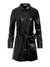CHASSIDY VGN LEATHER MINI SHIRT DRESS-ALICE + OLIVIA