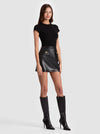 SYDNEY VGN LTHR LS A LINE MINI DRESS-ALICE + OLIVIA