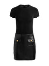 SYDNEY VGN LTHR LS A LINE MINI DRESS-ALICE + OLIVIA
