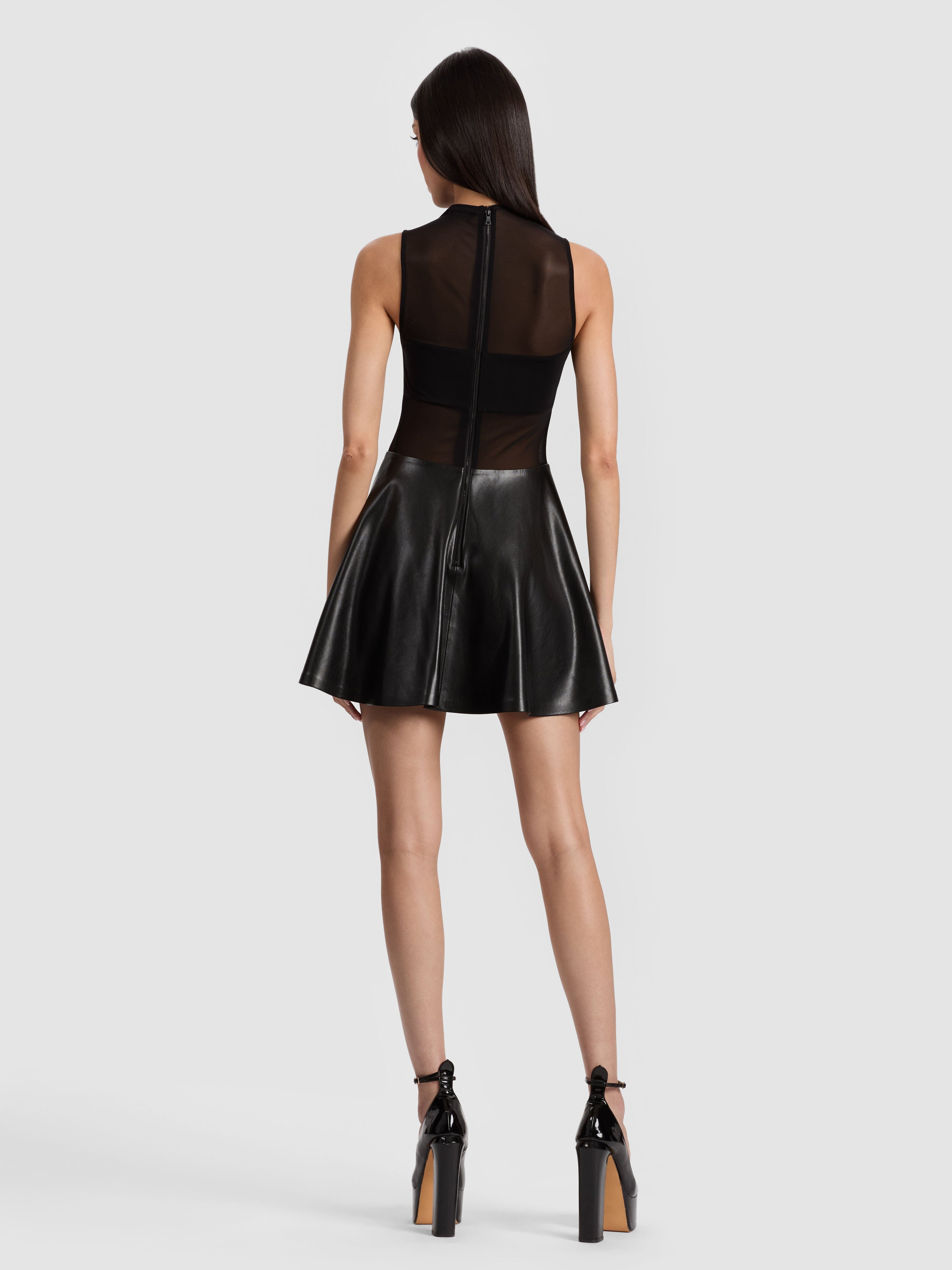 CHARA VEGAN MINI DRESS-ALICE + OLIVIA