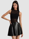 CHARA VEGAN MINI DRESS-ALICE + OLIVIA