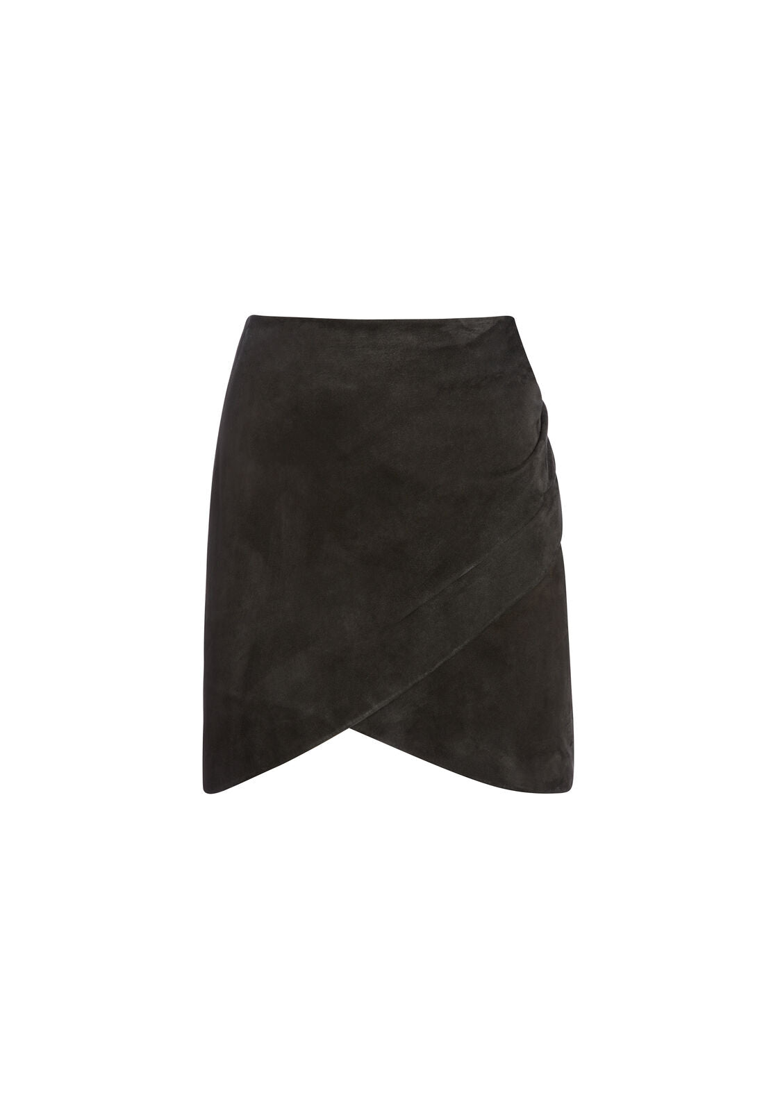 FIDELA SUEDE DRAPED MINI SKIRT-ALICE + OLIVIA
