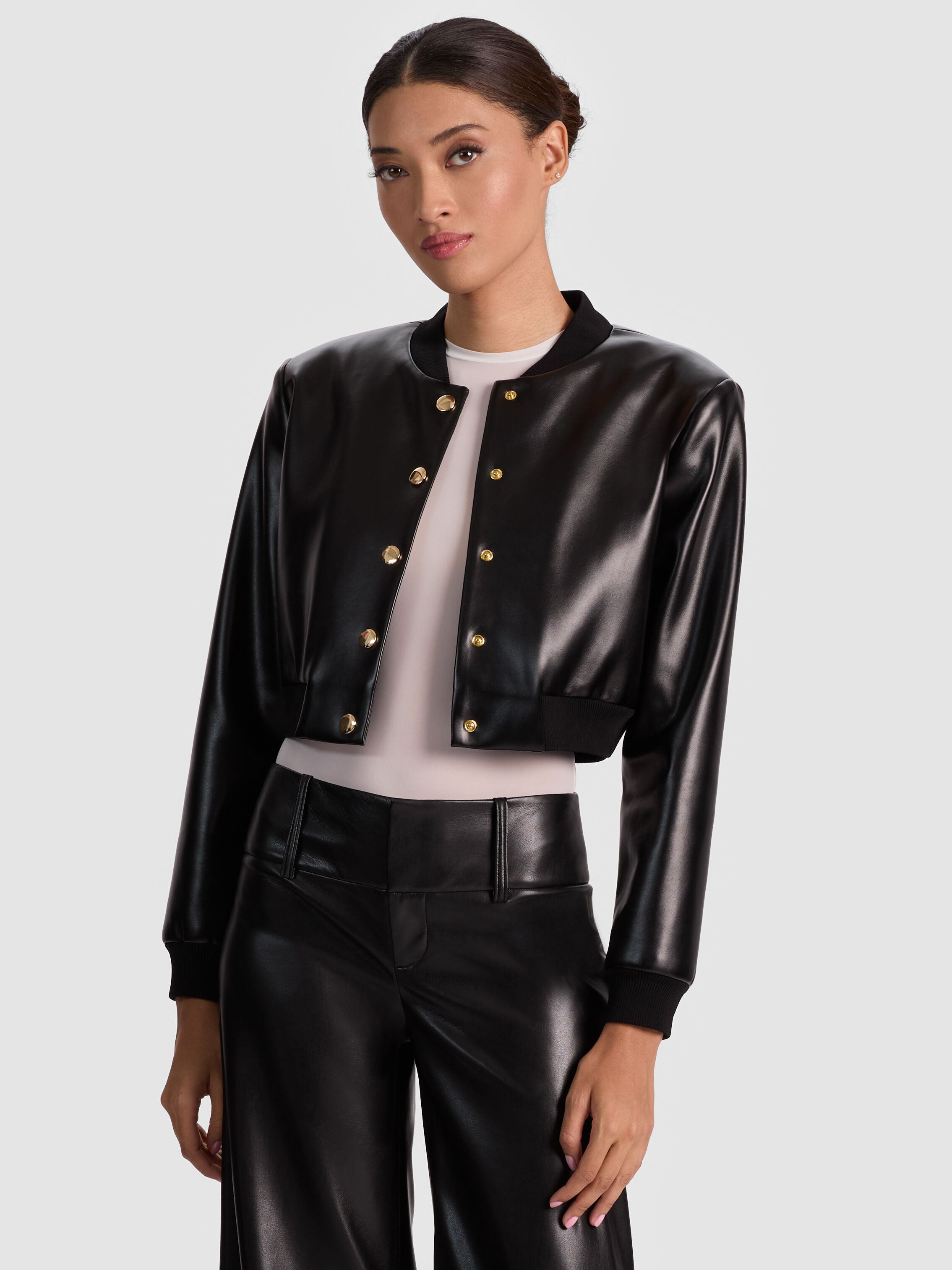 BARTON VEGAN BOMBER JACKET-ALICE + OLIVIA